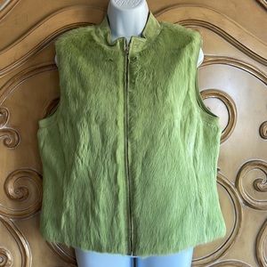 Spring Green rabbit fur vest